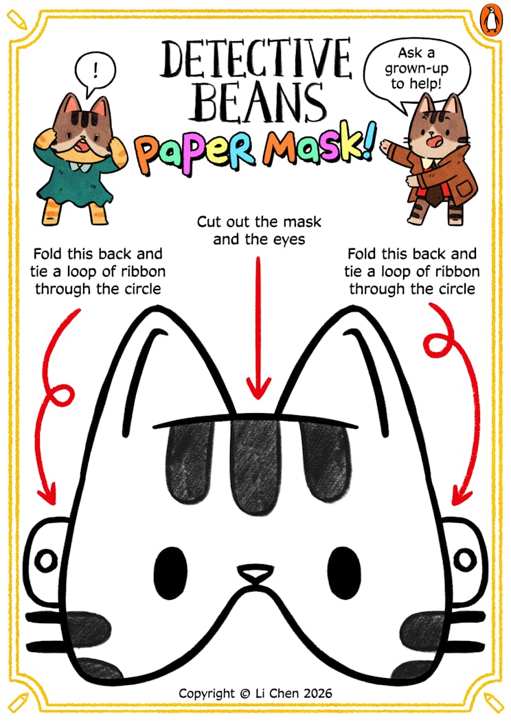 Detective Beans Paper Mask BW