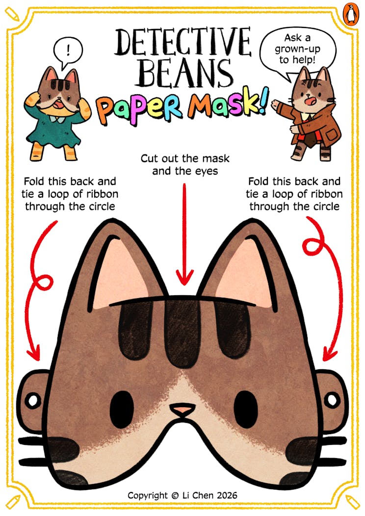 Detective Beans Paper Mask Coloured