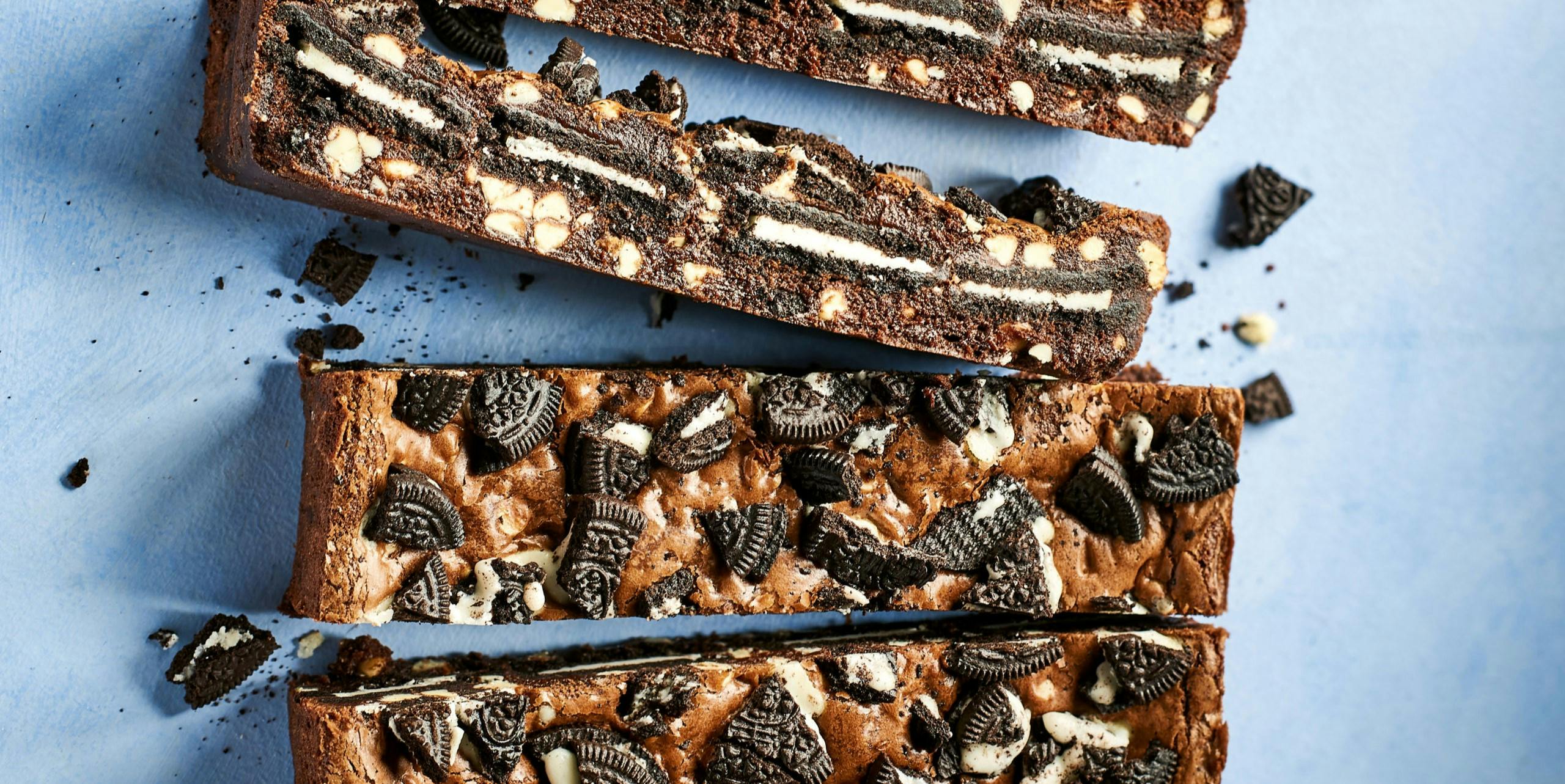 Fitwaffle's Cookies and Cream-Stuffed Brownies