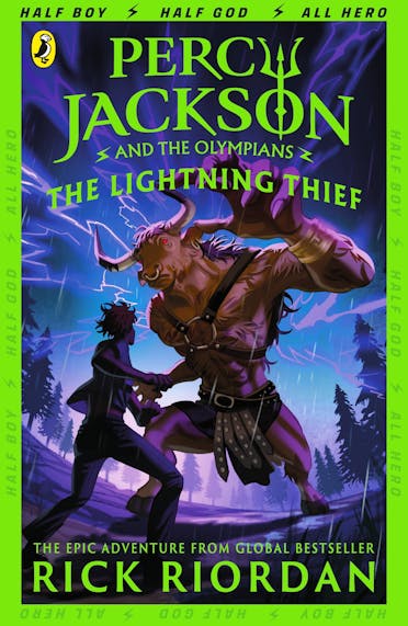 Percy Jackson and the Lightning Thief book cover. 