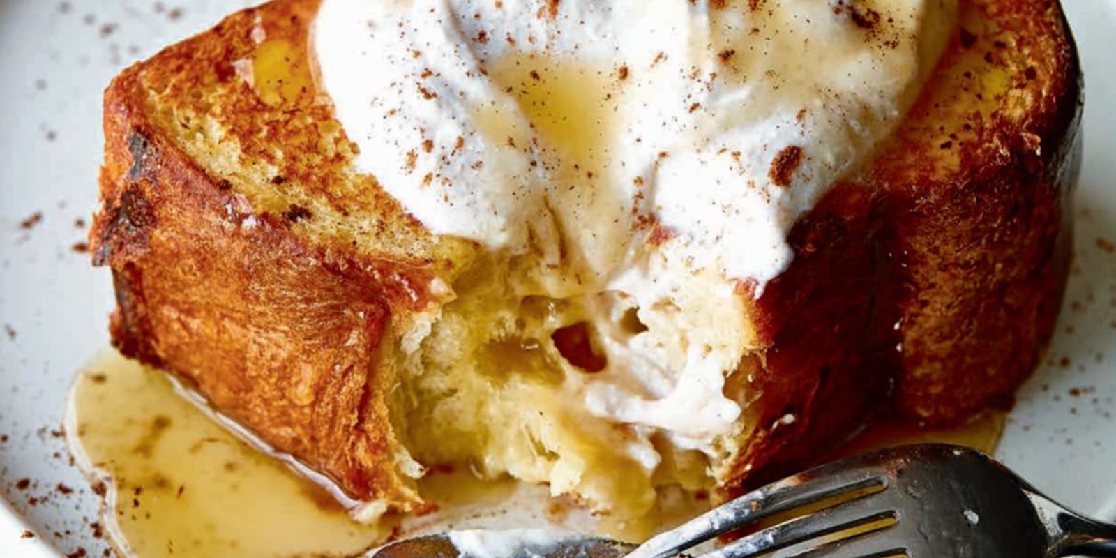 French toast with whipped honey ricotta topping
