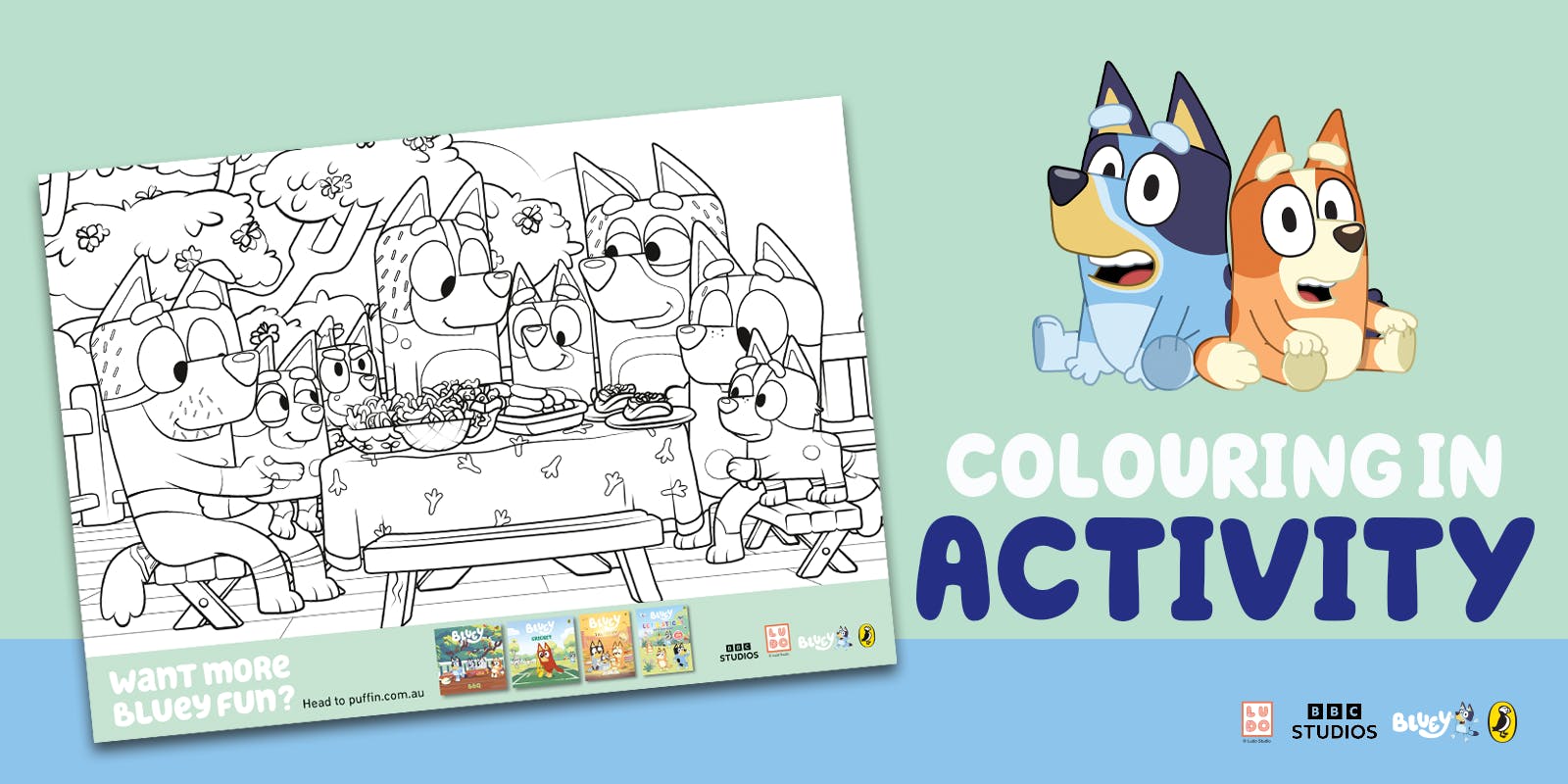 Bluey: BBQ colouring-in activity