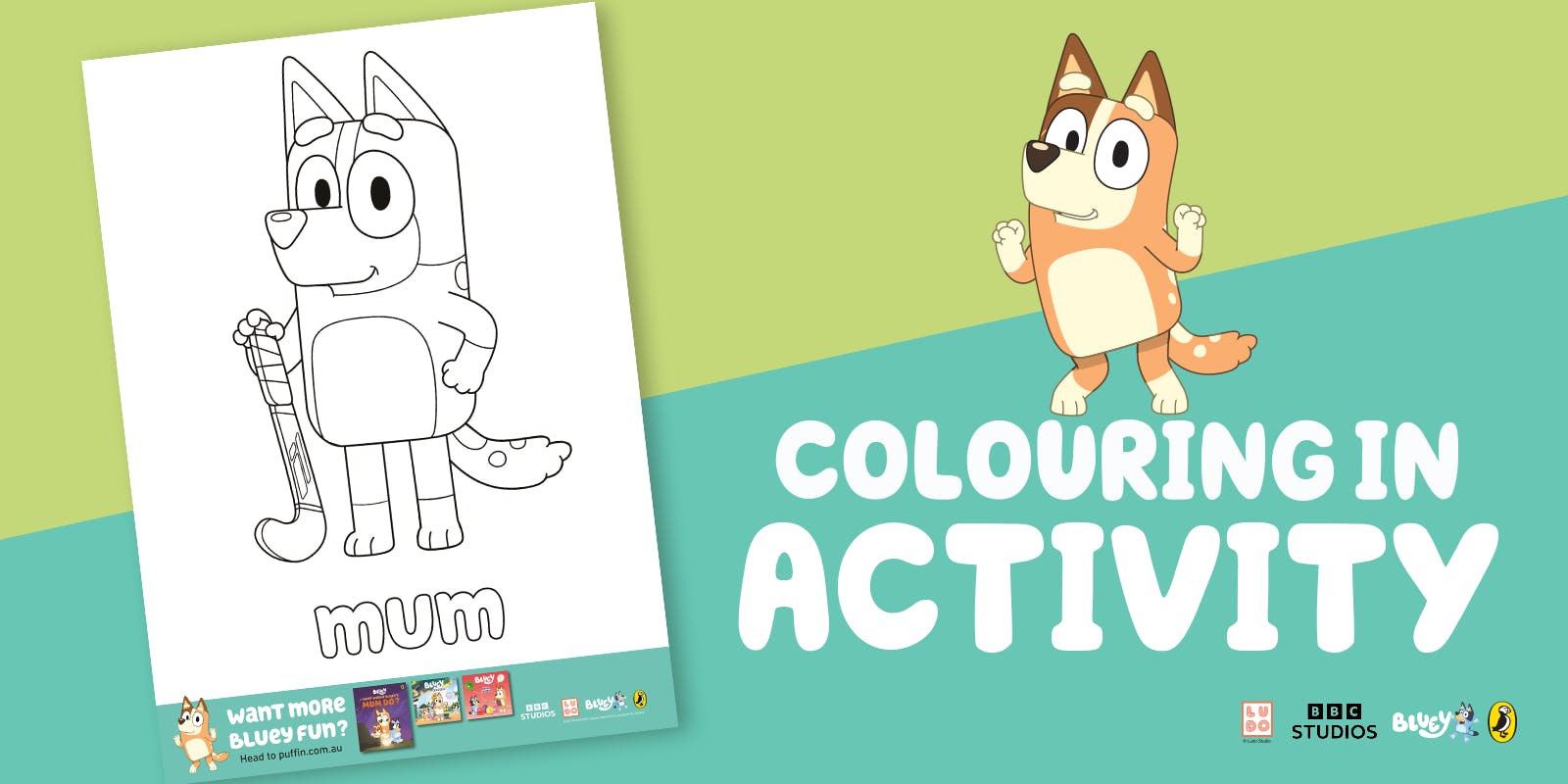 Bluey Mother's Day colouring-in activity for the whole family!