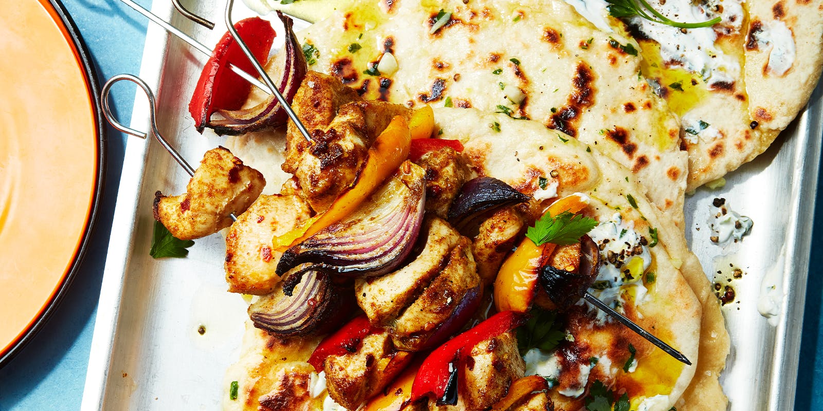 Chicken and veg kebabs