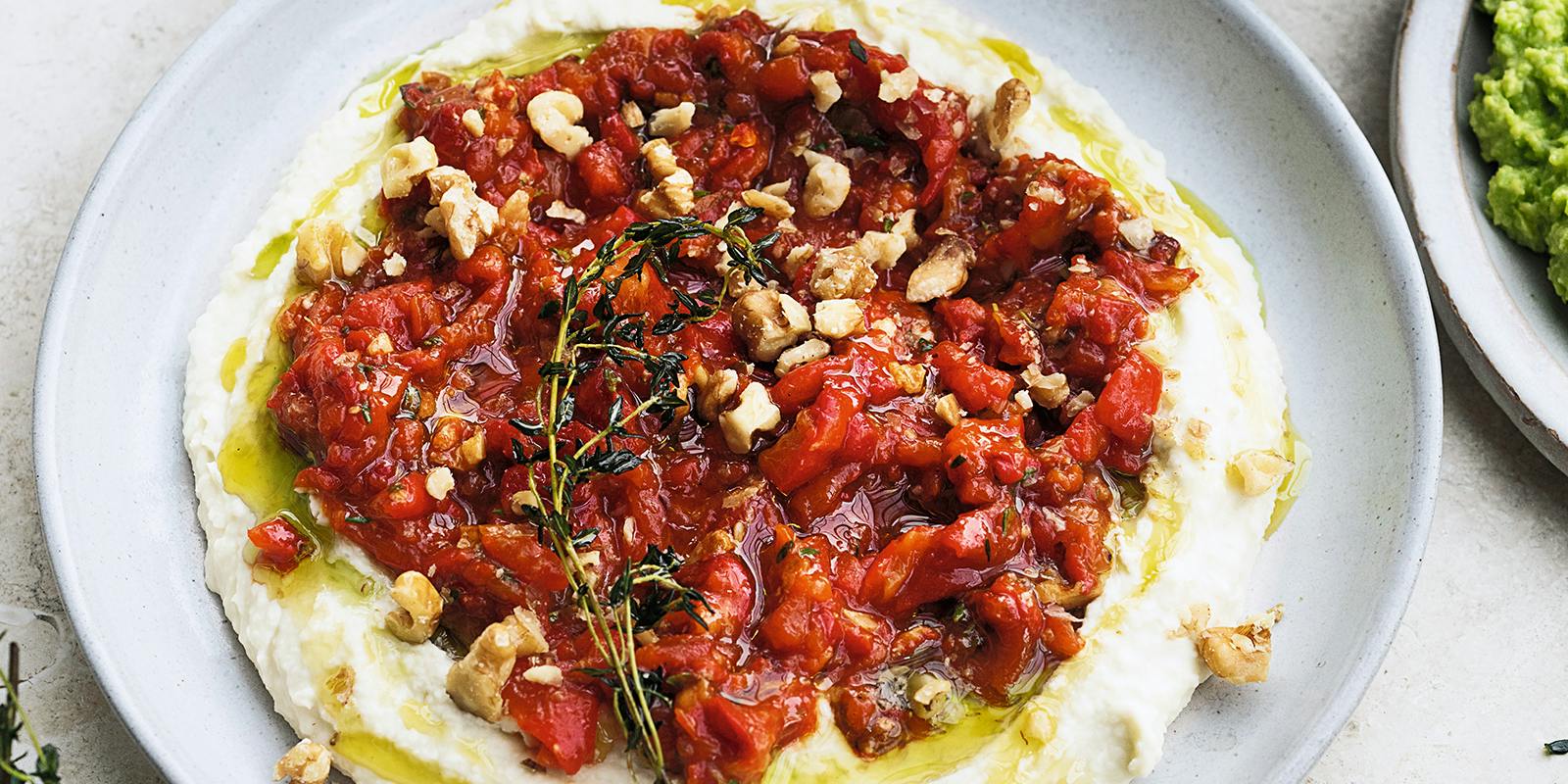 Butterbean mash with Muhammara