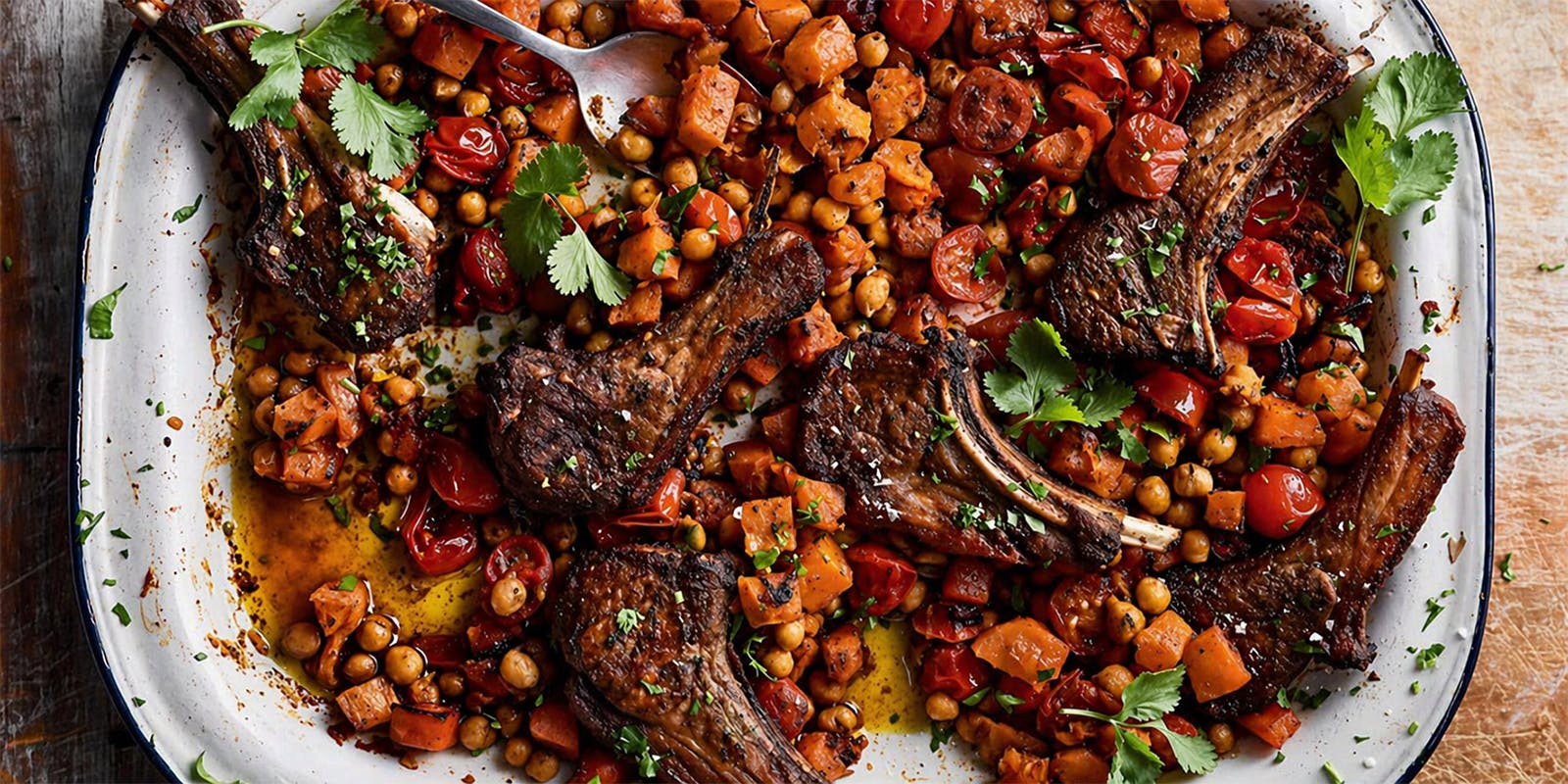 Cumin-spiced Lamb Chops with Roasted Squash