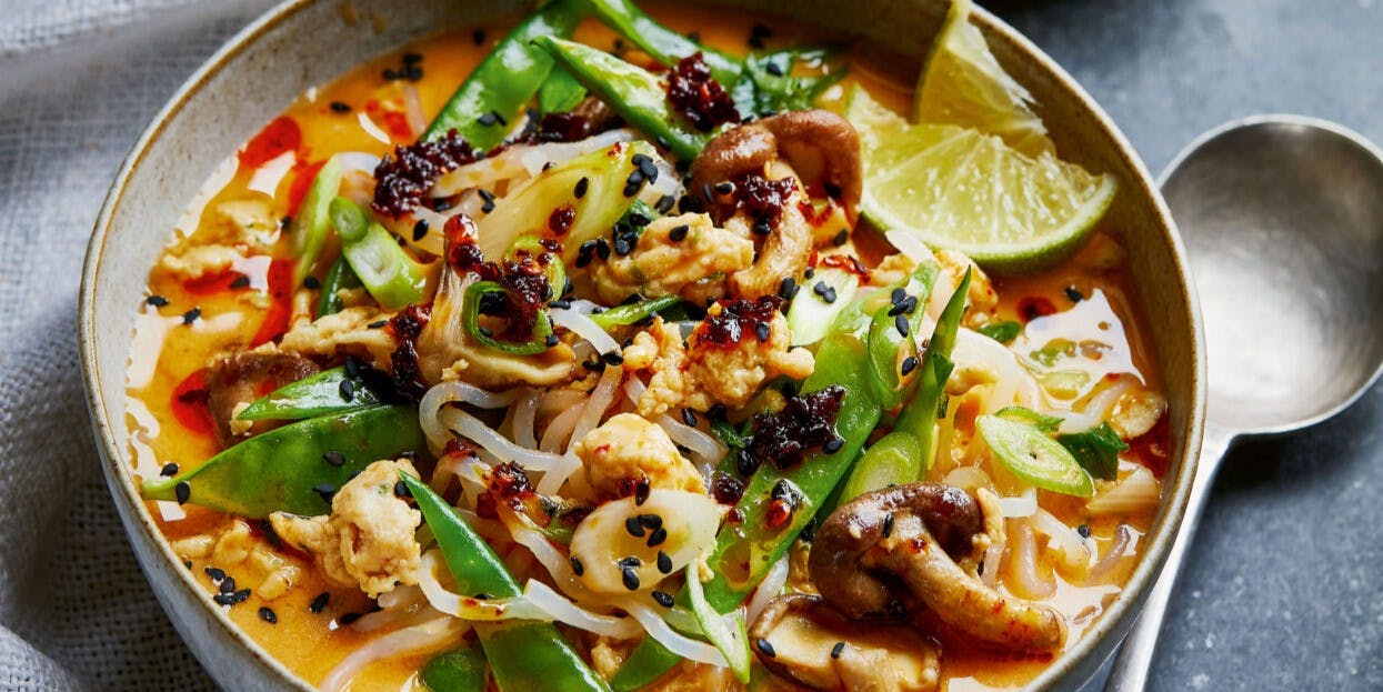 Tahini and Gochujang Noodle Broth with Turkey