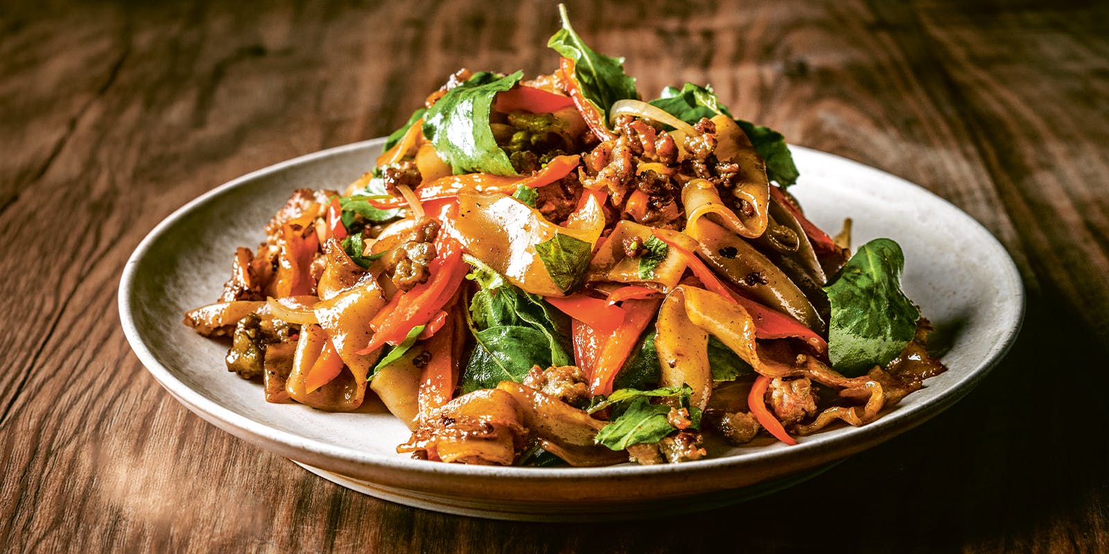 Drunken noodles (with any meat)