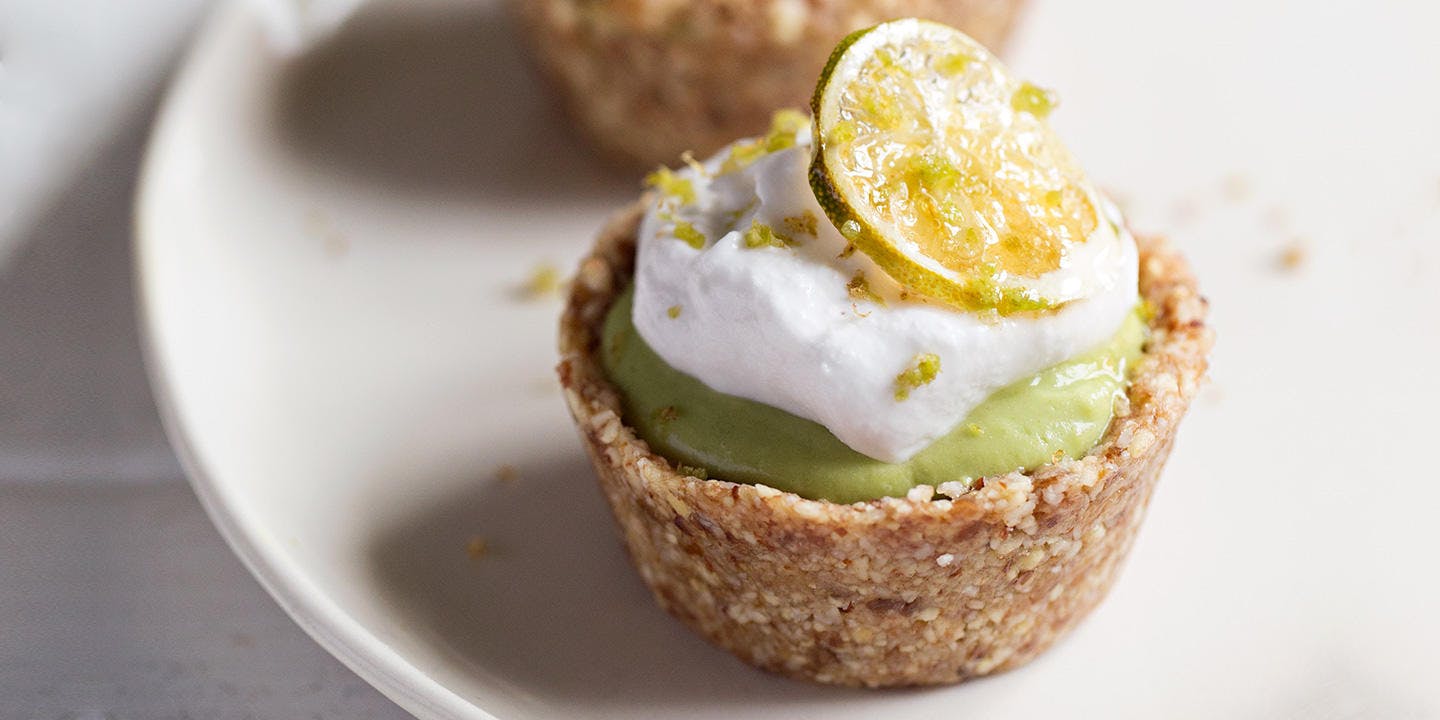 Key lime and avocado mousse pies