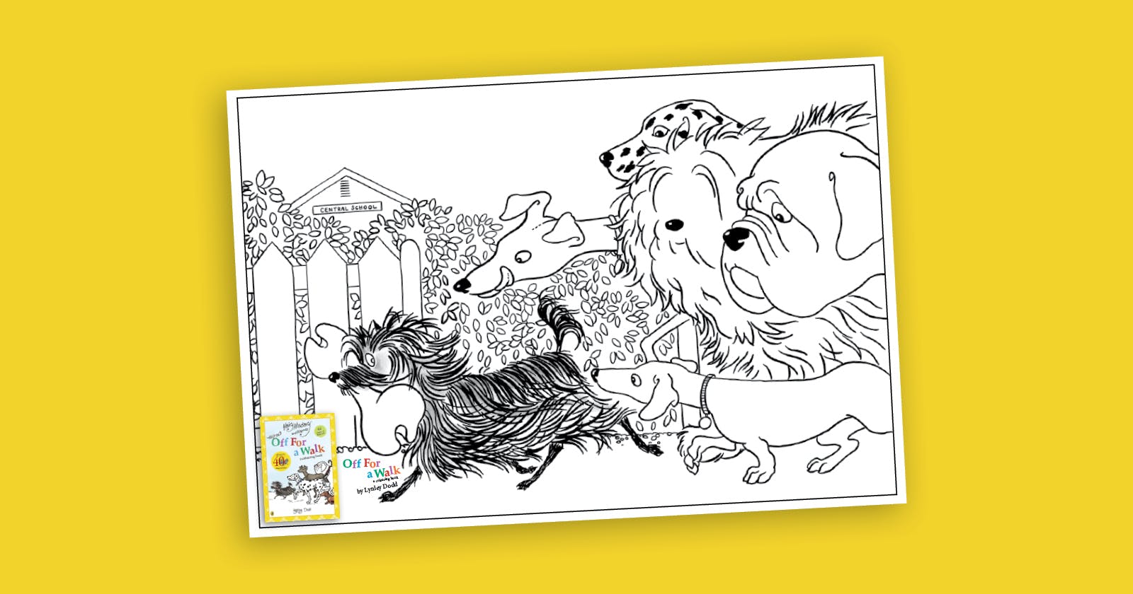 Hairy Maclary and Friends Off For A Walk colouring sheet