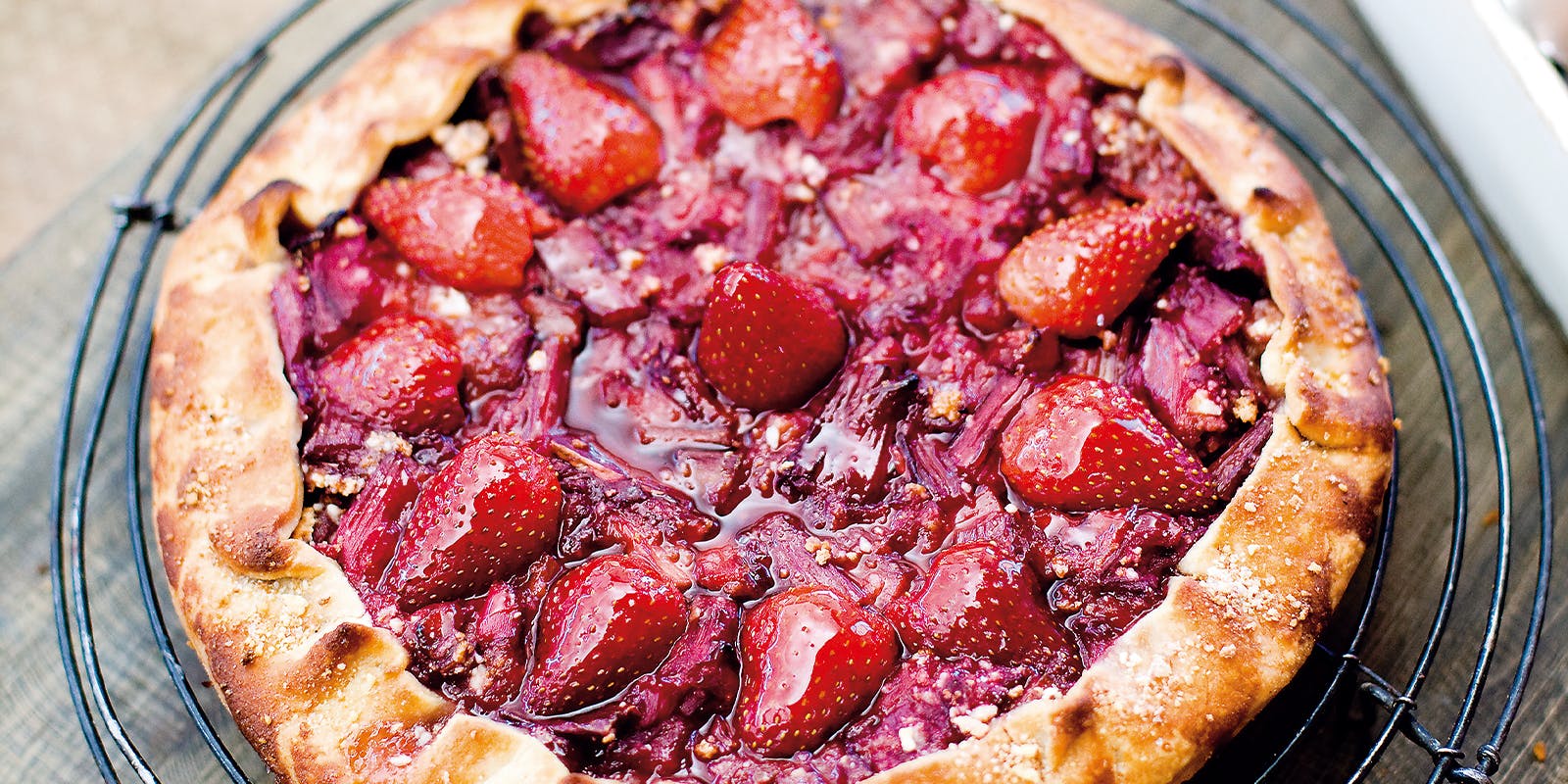 Rhubarb and Strawberry Freeform Tart