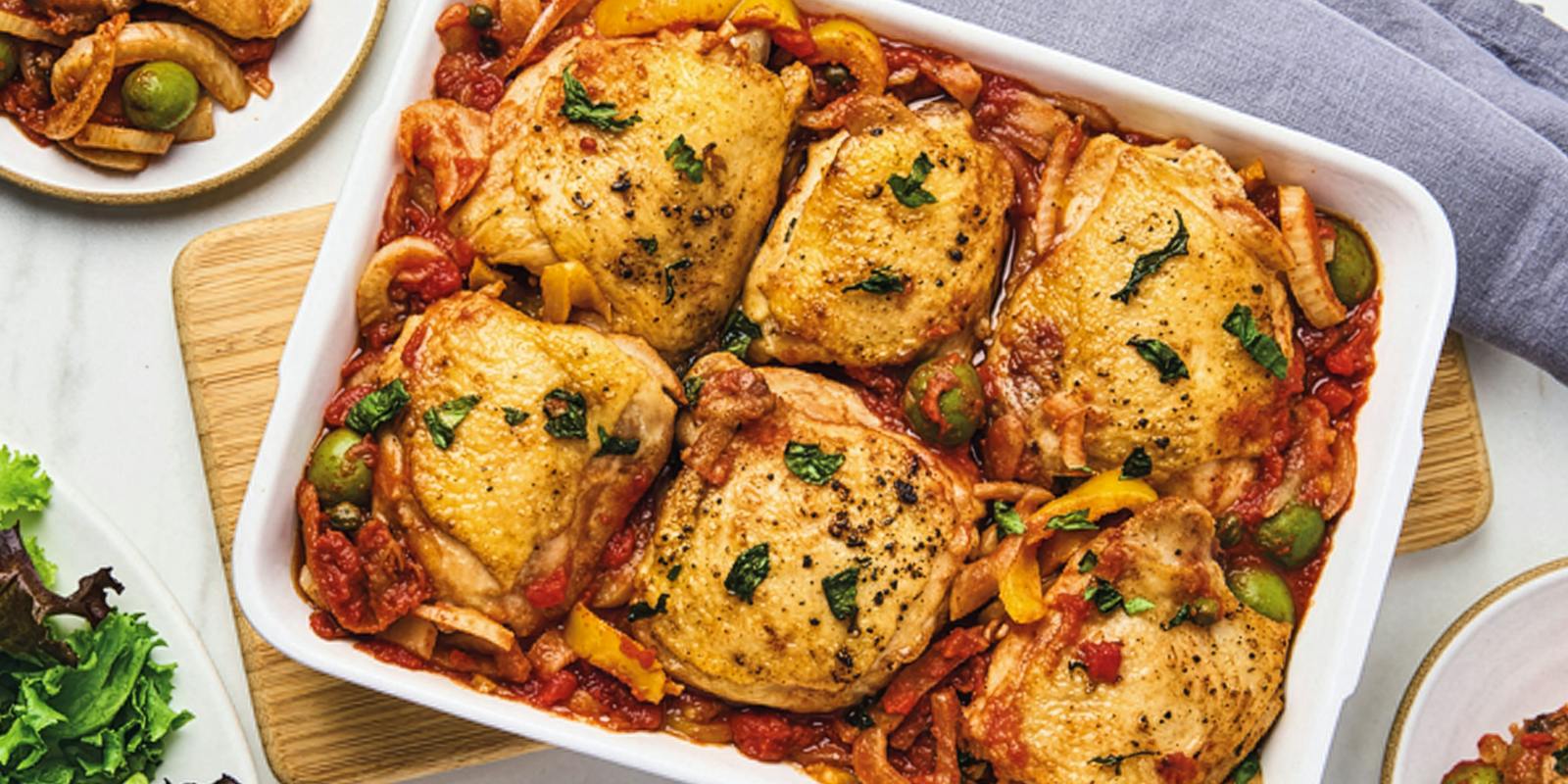 Savory braised chicken thighs