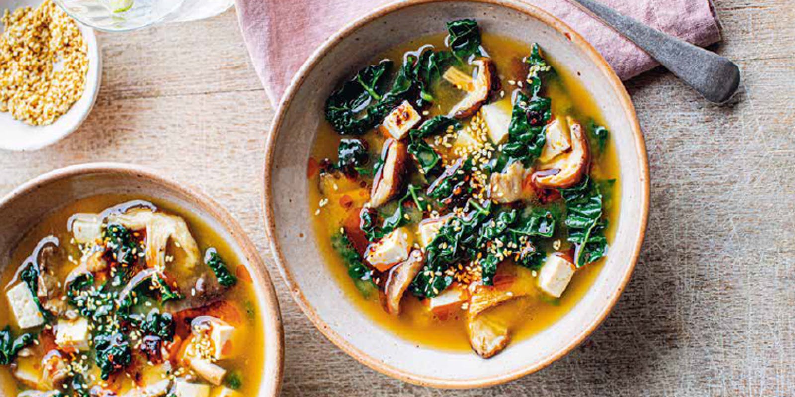 Shiitake Broth with Miso and Cavolo Nero