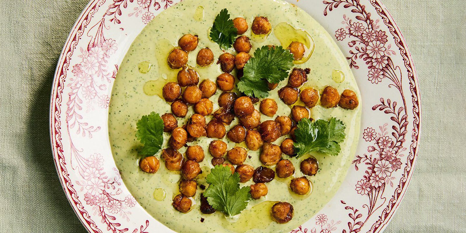 Smoky chickpeas with coriander tahini