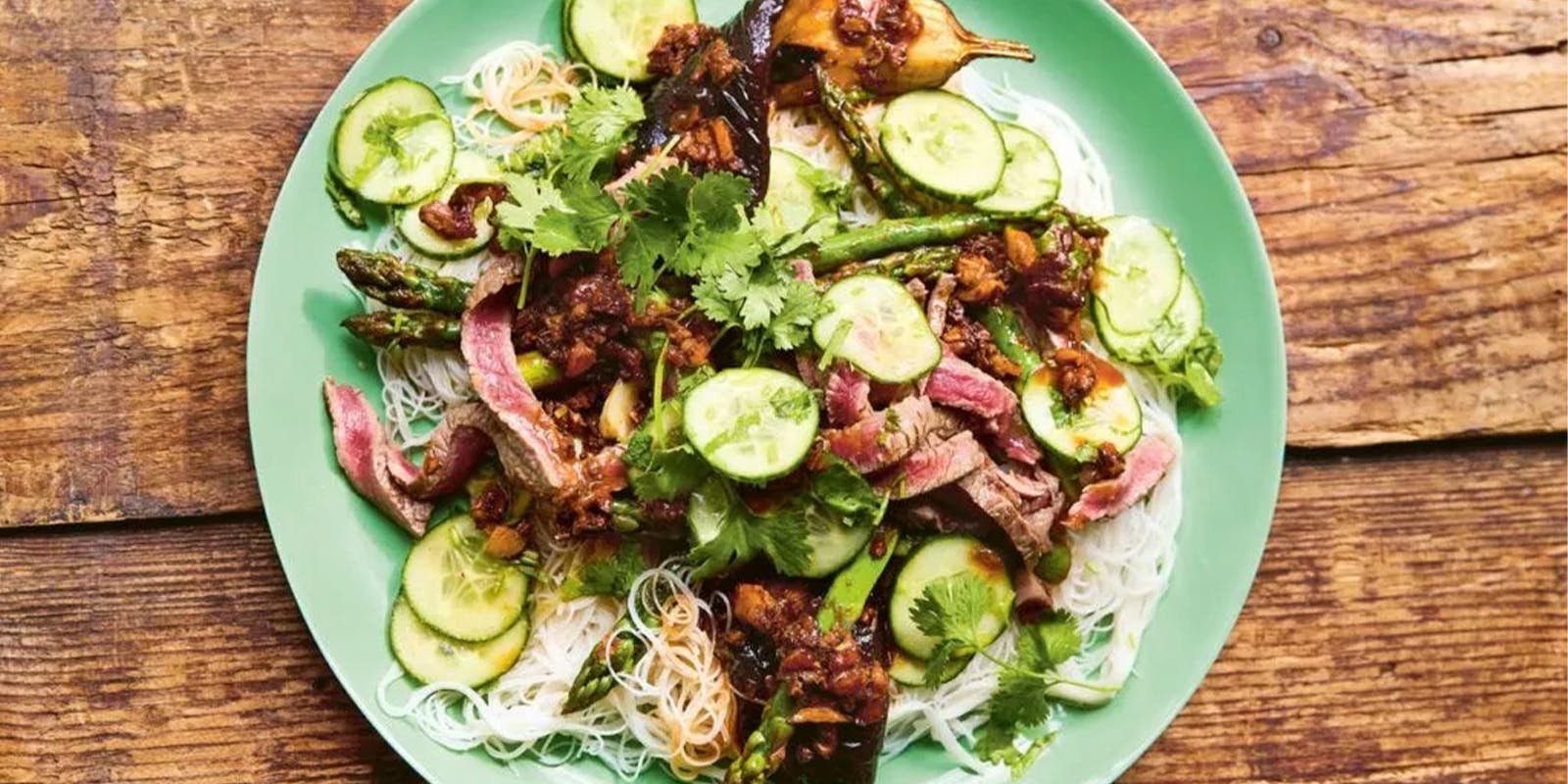 Jamie Oliver’s Steak and Sticky Aubergine Salad