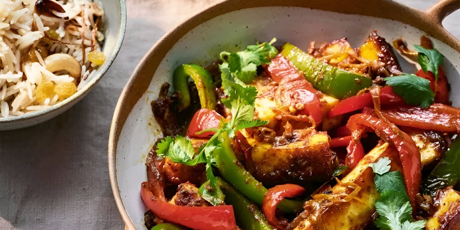 Stir-fried peppers with paneer – Kadai mirch paneer