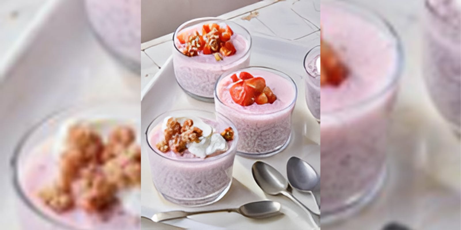 Strawberry Pudding Pots