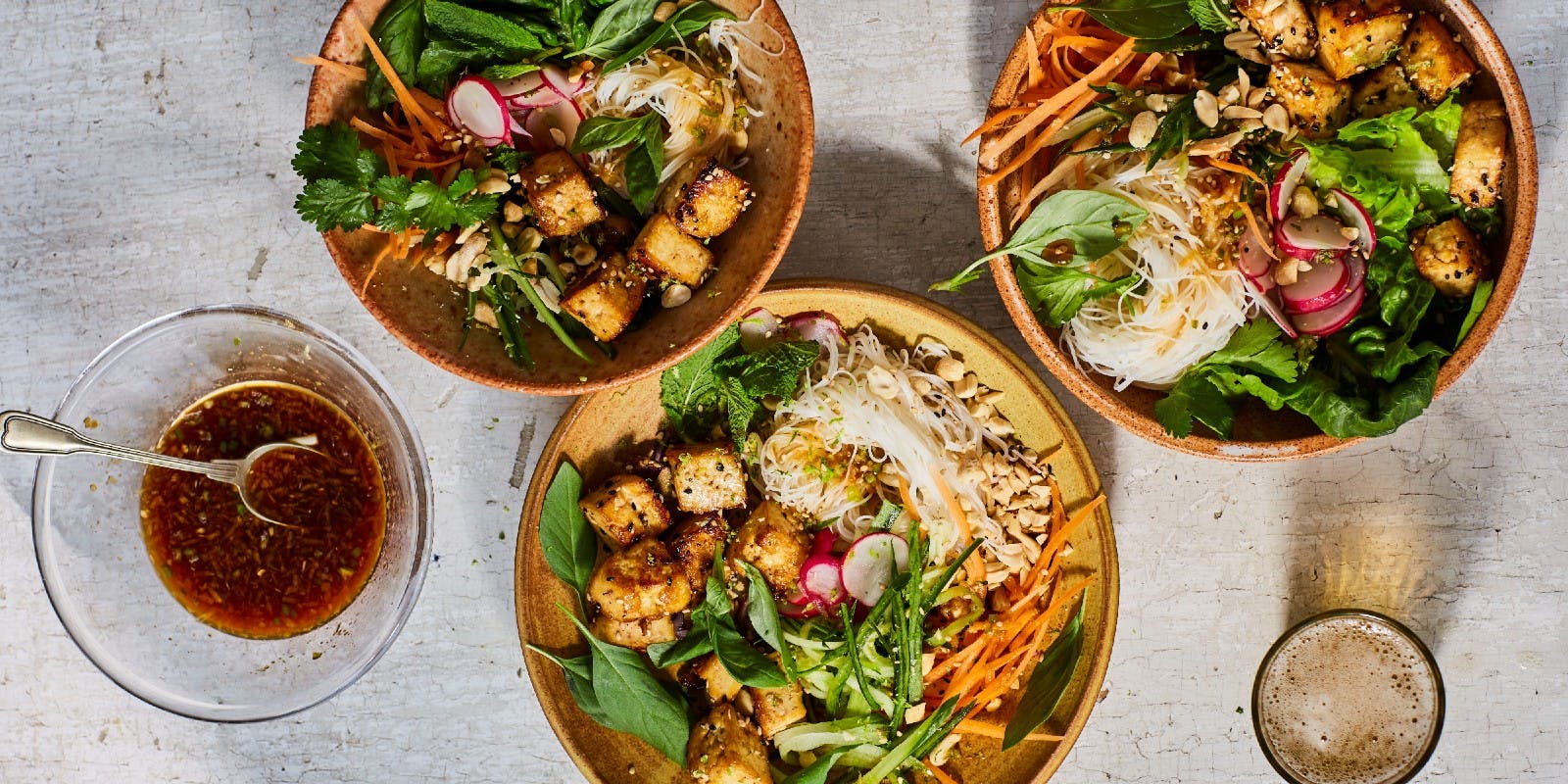Zingy Vietnamese-Style Noodles with Fried Sesame Tofu